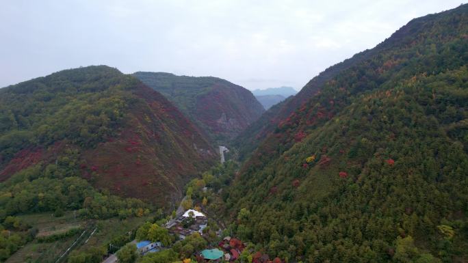 甘肃 航拍  麦积山 麦积山温泉酒店