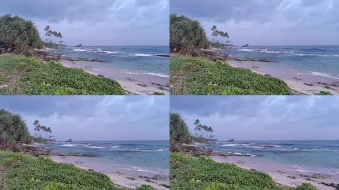 斯里兰卡 海边 浪花 潮涌 热带海岸