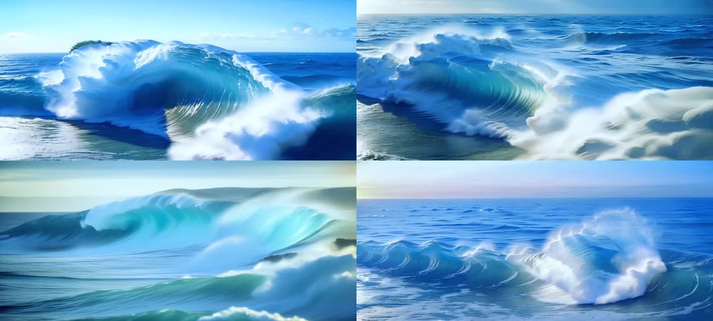 【宽屏】大海海浪乘风破浪
