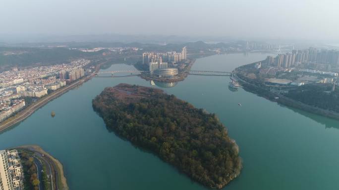 【4K】绵阳市三江半岛航拍