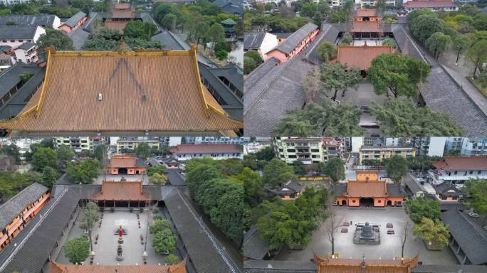 四川德阳什邡市罗汉寺航拍