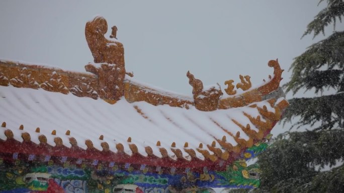 中国传统风格的雪亭