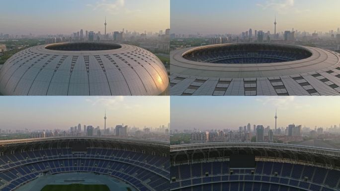 天津地标建筑奥林匹克中心航拍