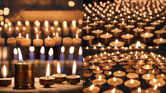清明烛光烛火酥油灯祈福烛光祈祷感恩思念