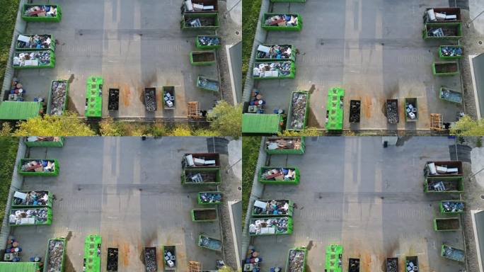 鸟瞰城市回收废物处理场