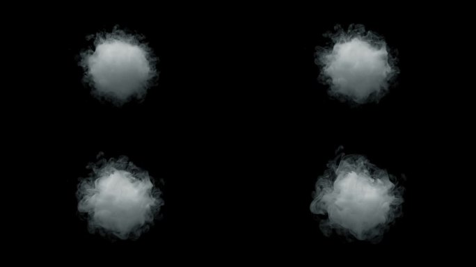 圆形烟雾爆炸的超级慢动作镜头对相机隔离在黑色1000fps。