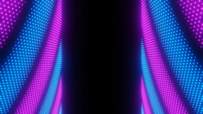 帧与蓝色和紫色的霓虹灯点波循环动画