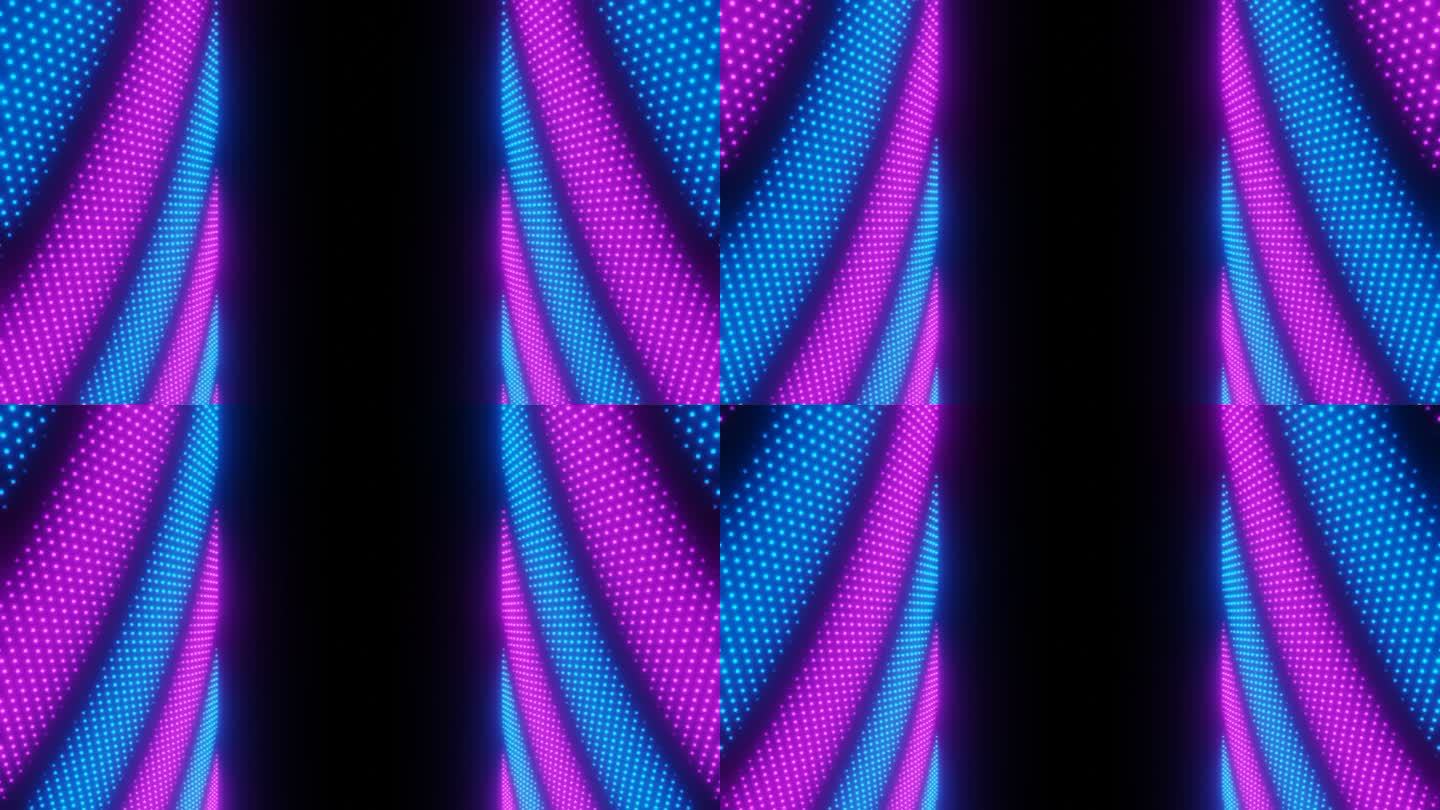 帧与蓝色和紫色的霓虹灯点波循环动画
