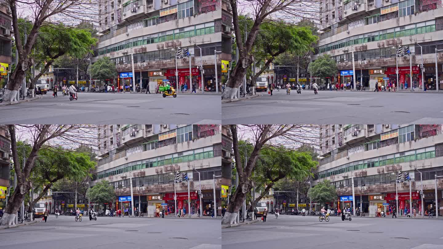 4K实拍，广州初春越秀南路上午的车辆行人