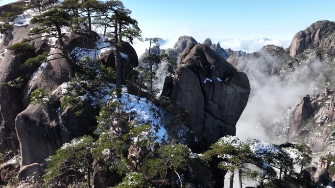 三清山玉女开怀景点雪景风光