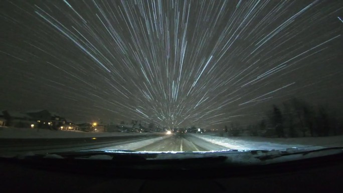 冬天在雪地里开车
