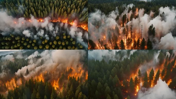 [合集]火烧山，森林大火航拍