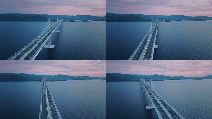 日落时跨海大桥