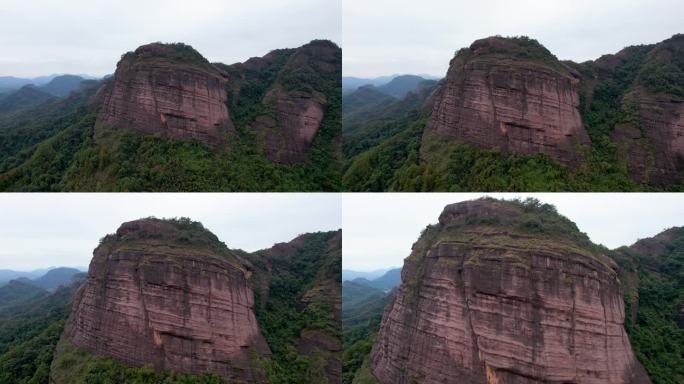 韶关丹霞山地质奇观红色的石头丹霞地貌航拍