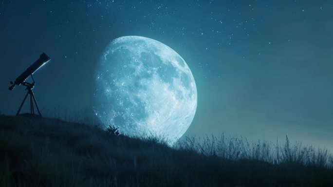蓝色星空月夜思念的夜