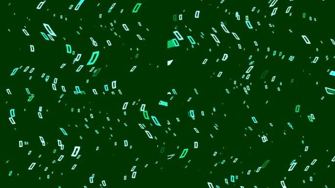 暗青瓷绿色背景，以波浪形式出现和消失的矩形，抽象。