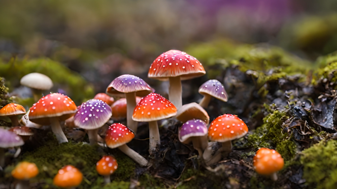 毒蘑菇野生蘑菇真菌菌类野生蘑菇致幻蘑菇
