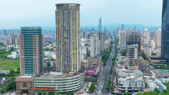 浙江省宁波市江北区老外滩外滩大桥街景江景