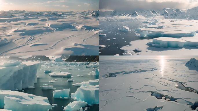 冰雪覆盖的南极 北极