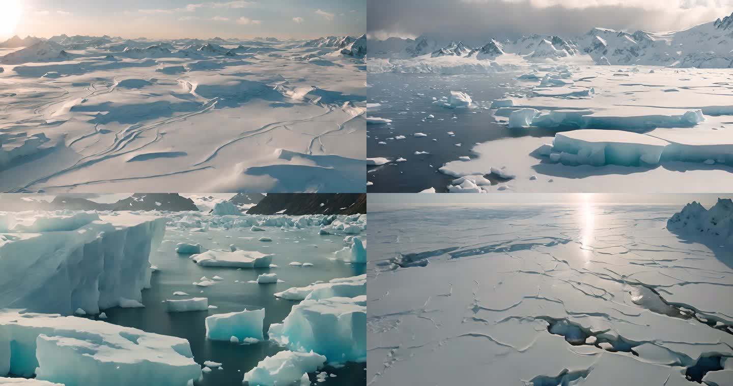 冰雪覆盖的南极 北极