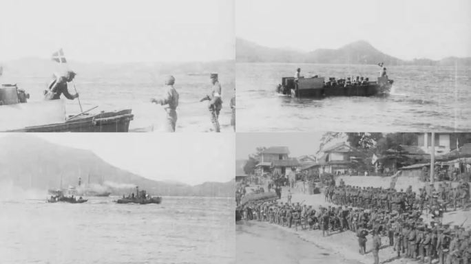 上世纪日军登陆 日本运兵船   日军部队