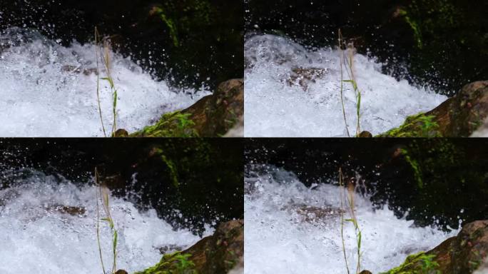 河边流水河流河水小溪山泉泉水流体液体水流