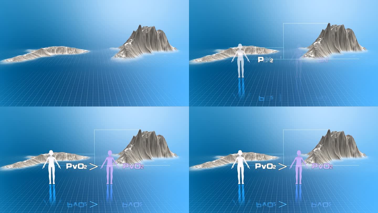 高海拔氧分压降低演示视频素材