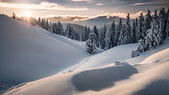 纯净唯美雪山自然风景航拍延时【合集】