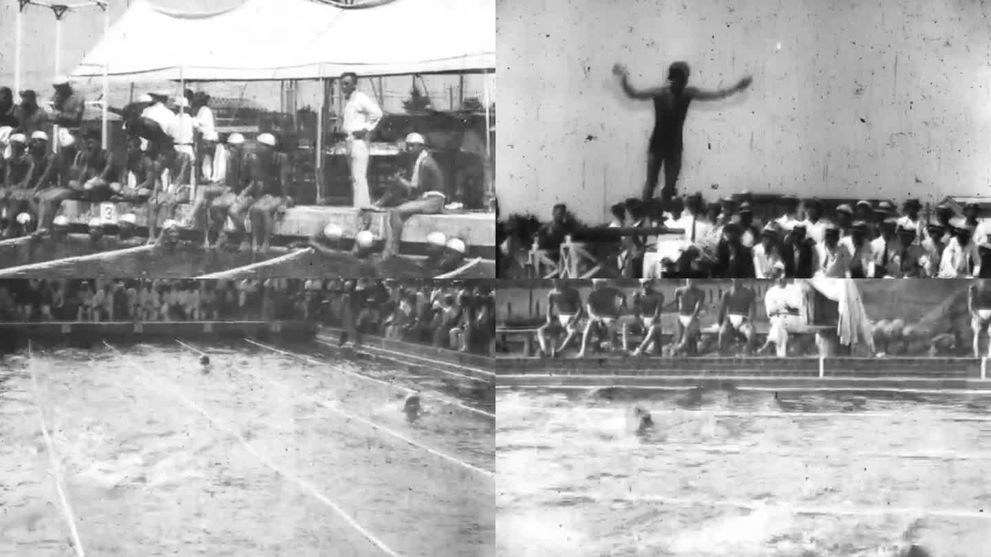 30年代水上运动  跳水 游泳