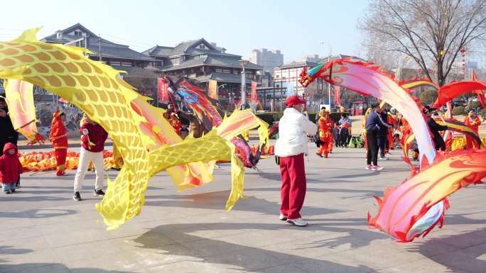 彩带龙 手龙 甩龙 飘龙 舞龙彩带