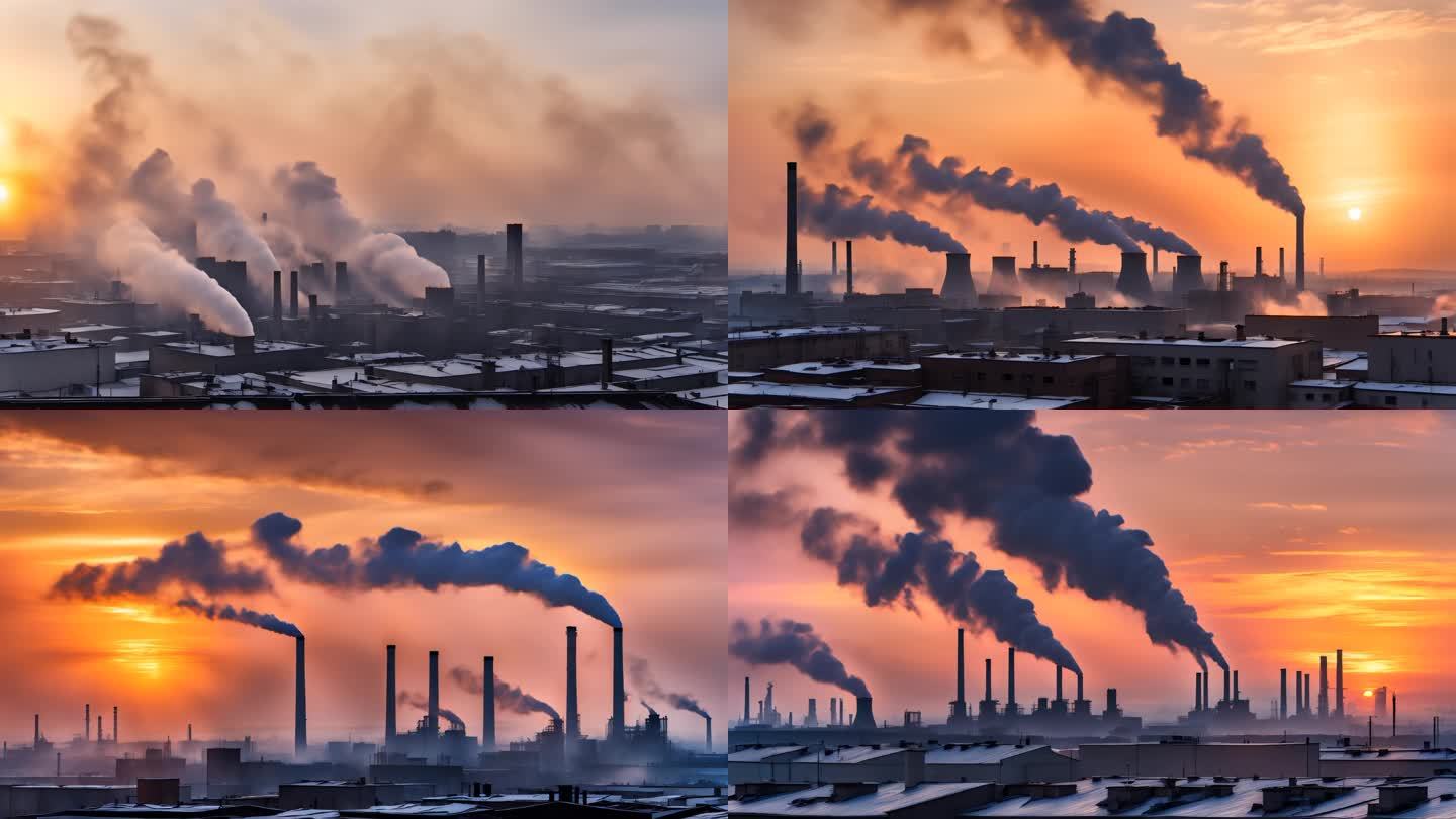 大气污染废气排放空气污染烟雾烟囱粉尘