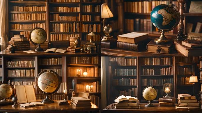 时光书房：陈旧书籍与地球仪的故事