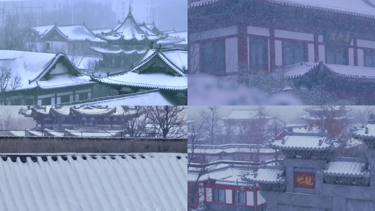 天津徽派建筑雪景