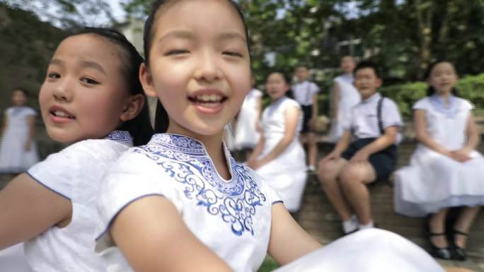 小学生合唱 唱歌 歌唱 学生 夏天 童声