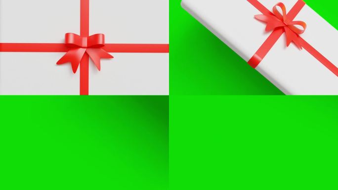打开白色礼盒或礼盒，礼盒上系着红丝带和蝴蝶结。拆开礼物包裹，派对礼物，生日礼物，周年惊喜，情人节礼物