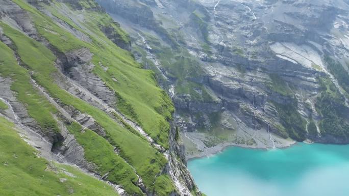 航拍欧洲自然风光高山湖泊
