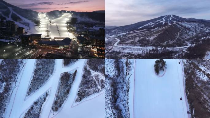 高级滑雪场 夜间 黄昏雪场 雪场空镜大景