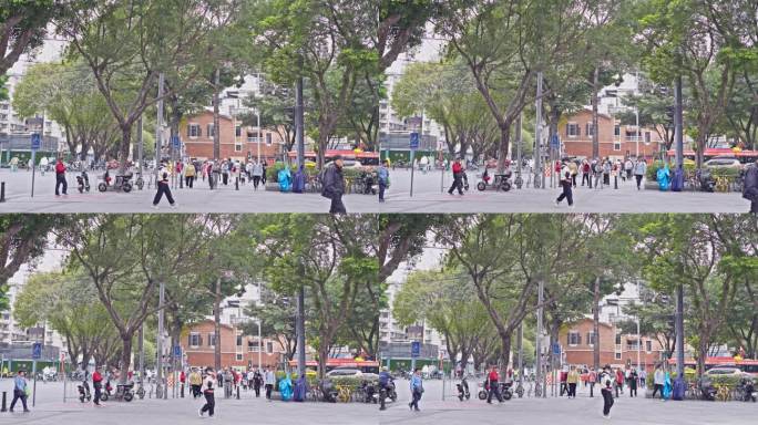 4K实拍，广州越秀区中山路文德路红绿灯口