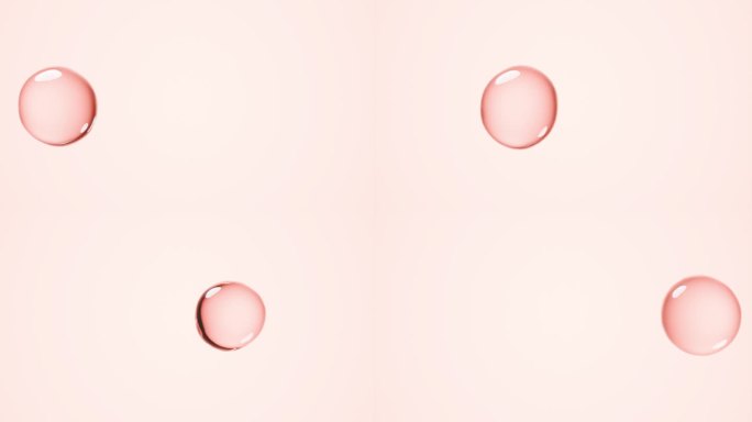 粉色绒毛纳米露珠粒子移动特写镜头