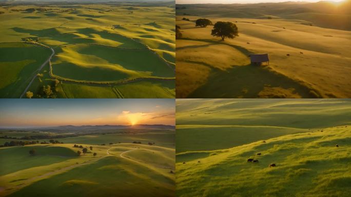 夕阳下的草原：一幅动人心魄的自然画卷