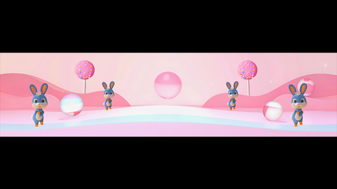 兔子舞-粉色可爱背景