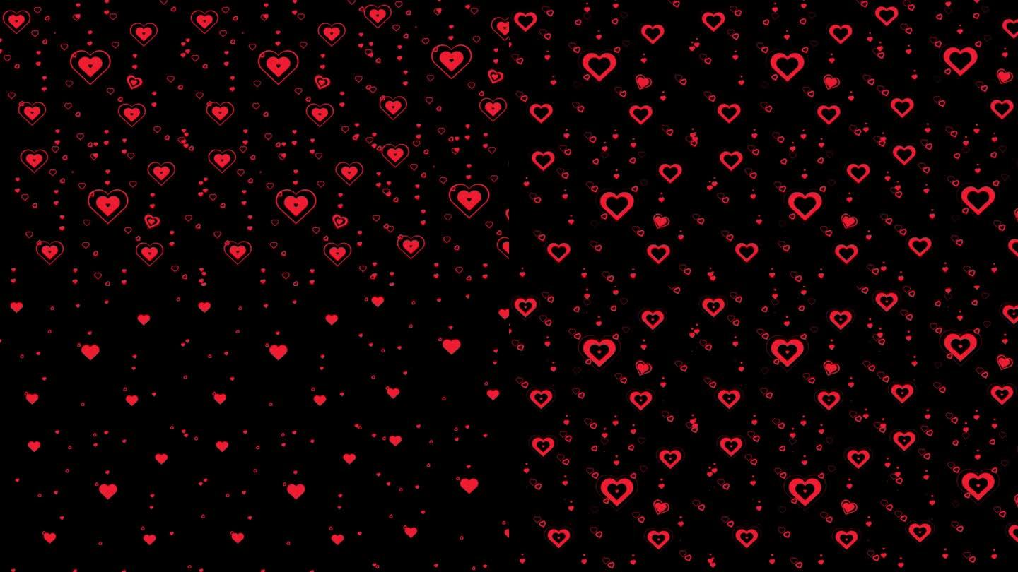 红色的爱情还是心的动画。情人节和母亲节的心跳概念。爱和感觉。循环动画与alpha通道