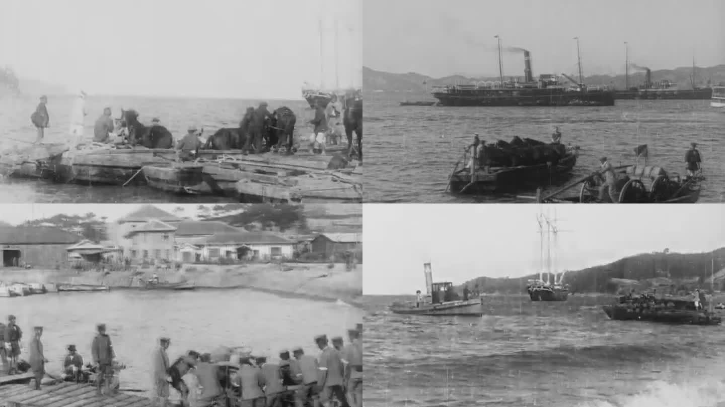 日军登陆 日本运兵船  日军部队