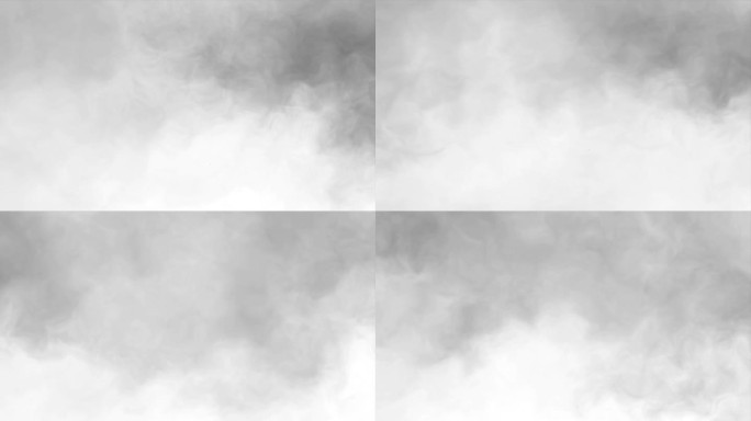 快速流动的灰色烟雾水彩画，抽象地在白色背景上。