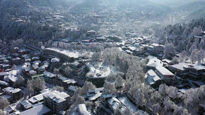 庐山雪景  冬季旅游  牯岭街心公园