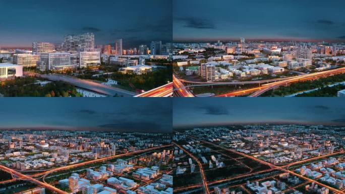 城市大夜景三维动画视频素材-1