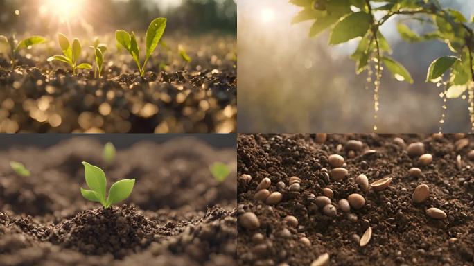 AI植物与种子种子 发芽 种子生长 合集