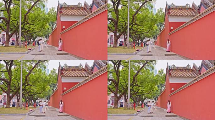 4K实拍，广州中山路广州图书馆农讲所红墙