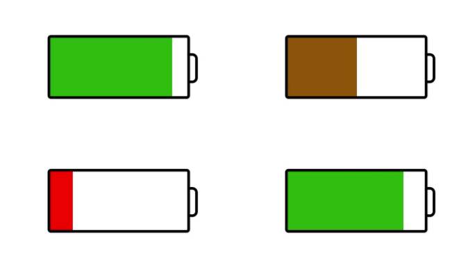 电池充电图标隔离动画在白色背景。