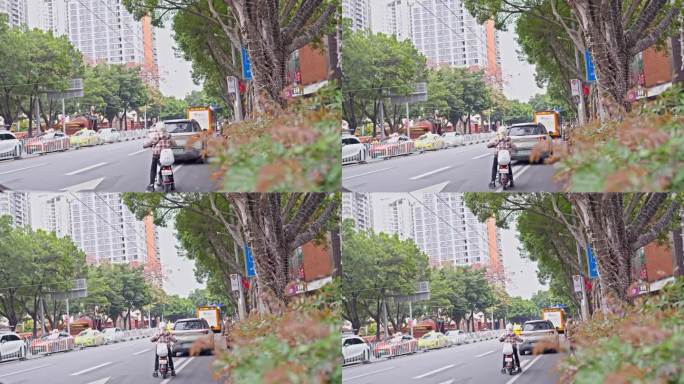 4K实拍，羊城广州越秀区中山路车水马龙。